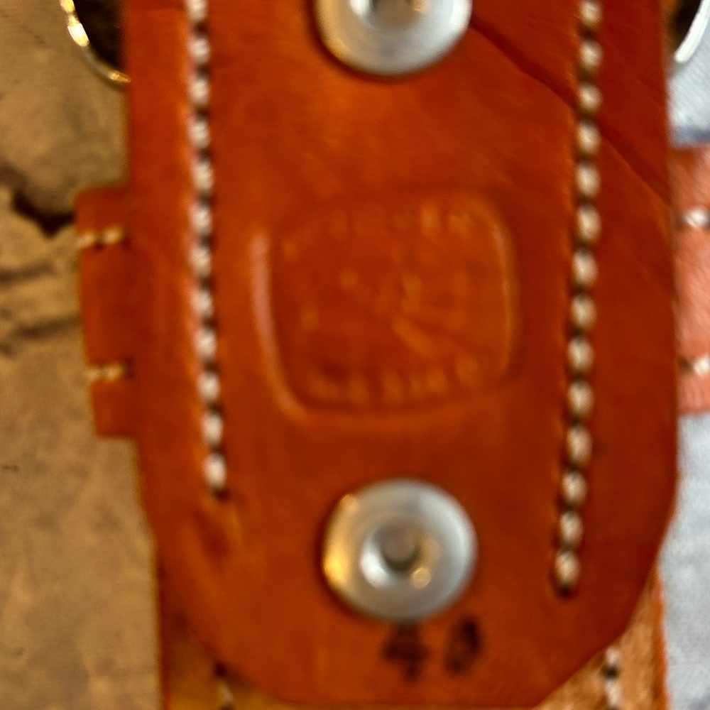 Brown and White Patterned Men's Belt - Picture 15 of 15